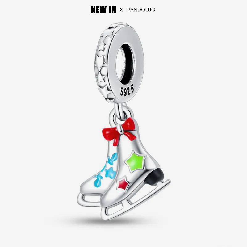 New In Christmas Series Charm Beads Fits Pandach Original Bracelet For Women Copper Pendant Bead Jewelry Festival Gift