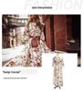Retro Floral Long Dress with Round Neck and Large Swing - 2024 European & American Style