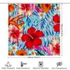 Bright Tropical Flower Shower Curtain Set Decorate Your Bathroom With This Vibrant Floral Print (Red/Orange Color) Waterproof Fa