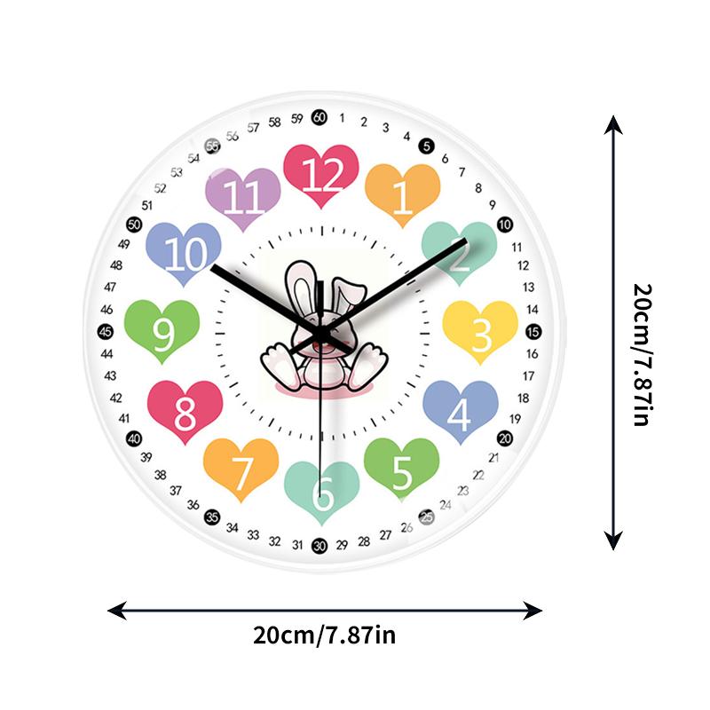 8 Inch Silent Wall Clock For Student Teaching Clock For Classrooms Non Ticking Learning Clocks Wall Decor Educational Tools