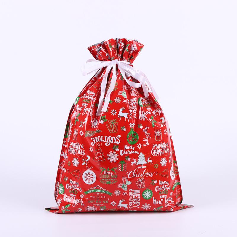 58x43cm / 49x69cm Large Capacity Christmas Gift Bag Sacks Cookies Storage Christmas Drawstring Bags Packaging Xmas Supplies 1PCS