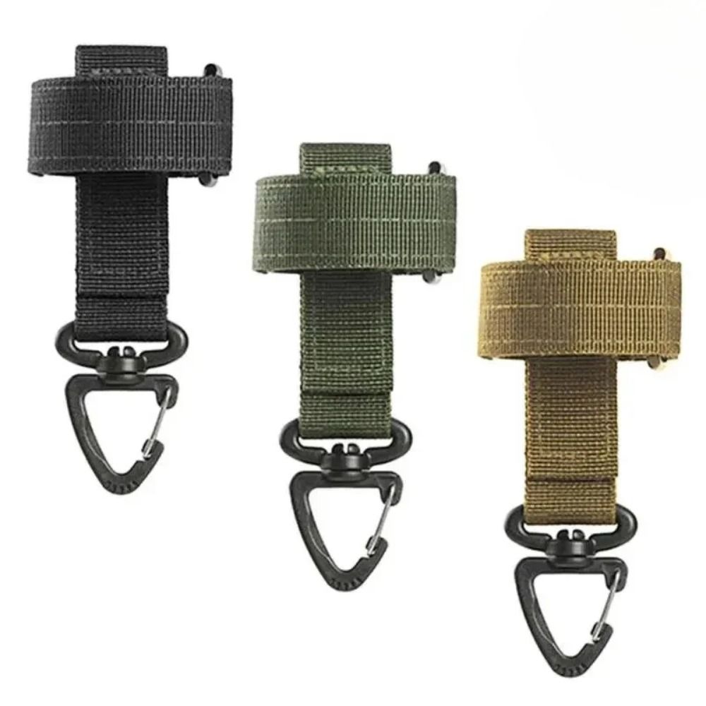 Adjustable Quick Release Gloves Hook Rotatable-hanging Head Webbing Gloves Hook  Backpack