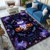 All Saints' Day Themed Rug: Comfortable and Versatile Printed Area Carpet with a Cute Cat and Pumpkin Design, Perfect for Your