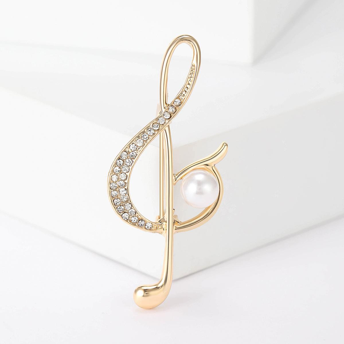 

Модная брошь с музыкальной нотой, булавка для костюма, зажим для значка, броши со стразами, женские ювелирные изделия, подарок, музыкант, булавки для лацканов, булавки для корсажа, женские аксессуары, подарки 1pcs