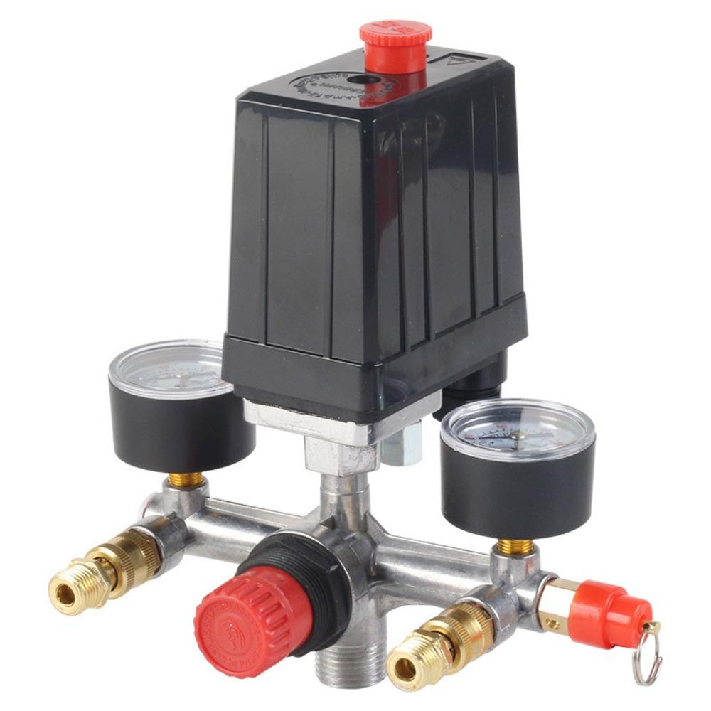 Dual Pressure Gauges Air Compressor Control Switch  Pneumatic Power