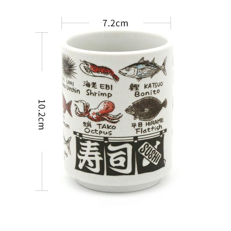Japanese Style Ceramic Mugs 300ml Tea Wine Sushi Sake Cup Restaurant Decor Water Cup Coffee Mug Tea Cup Asian Culture Gift