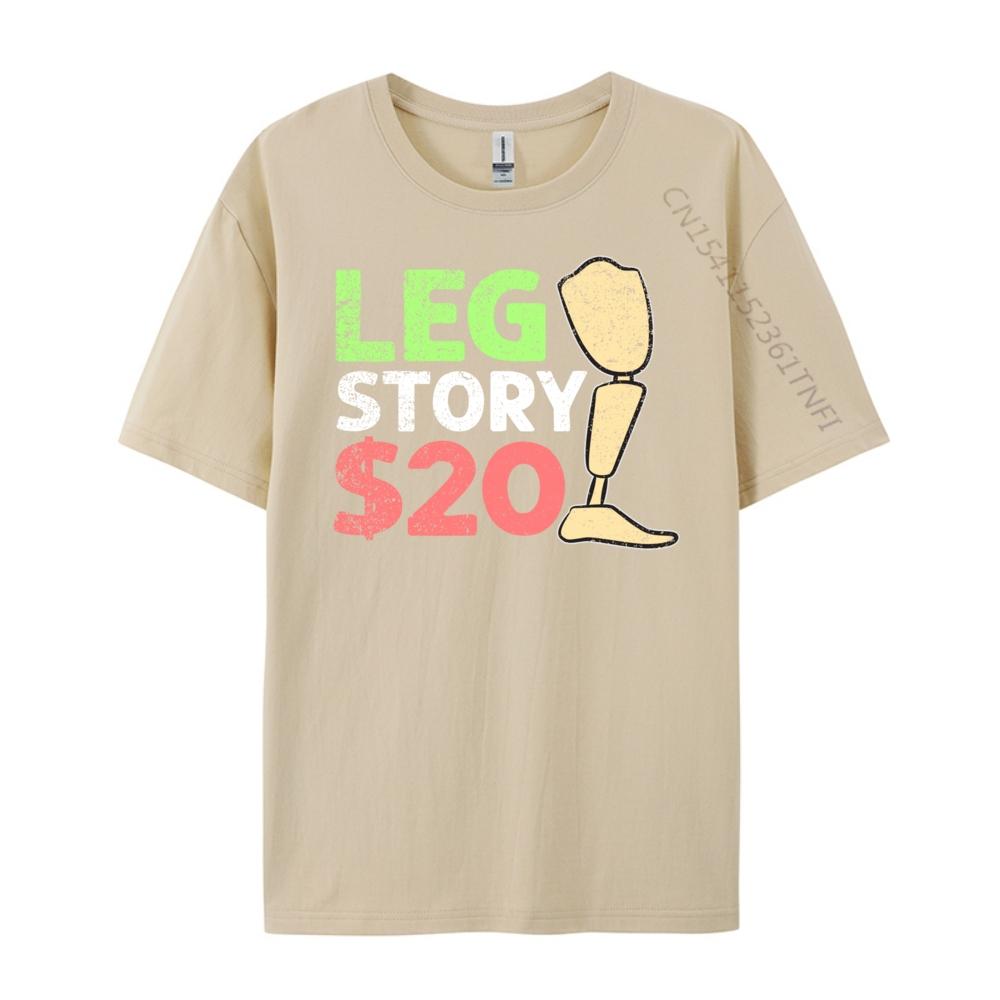 Leg Story Amputee Leg Protesis Designer T Shirt Men Clothes EU SIZE Graphic