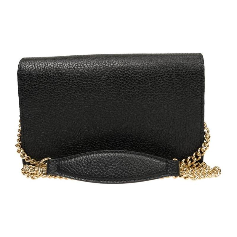 Gucci [Versatile Classic Recommendation] Soho Embossed Logo Chain Leather Wallet Shoulder Crossbody Bag Women's Black