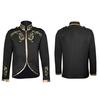 Yousheng Men Jacket Stand Collar Long Sleeve Golden Embroidered Pattern Short Coat Slim Fit Halloween Costume Travel Clothing