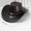 Unisex Vintage Faux Leather Western Cowboy Hat Outdoor Gentleman Cowgirl Jazz Cap Sombrero Hombre Cowboy Hat