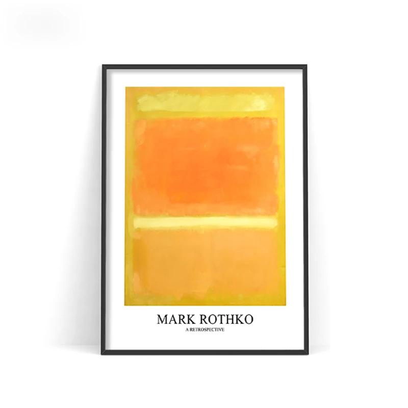 Famous Mark Rothko Abstract Watercolor Canvas Painting Poster and Print Wall Art Picture for Living Room Cuadros Home Decoration