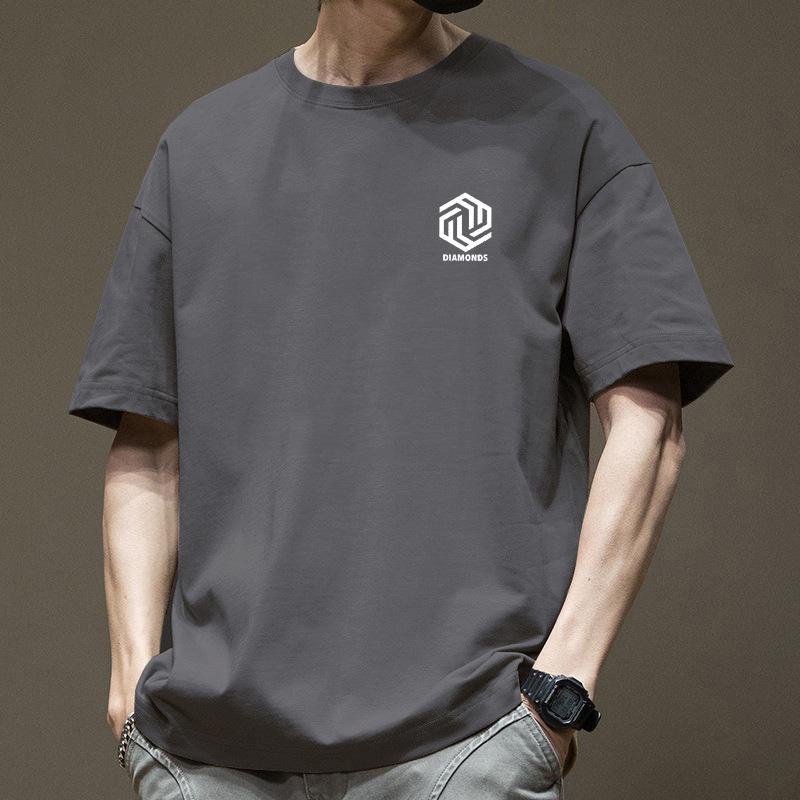 

American Casual High Street Design T-shirt Men s Summer Trendy Brand Heavyweight Fun Printed Short Sleeved Base Shirt 3XL