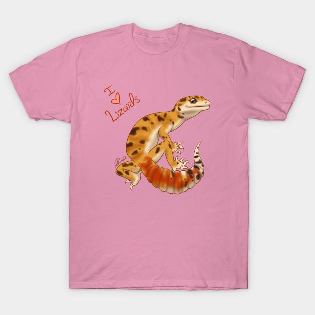 T-Shirt Damen I Love Eidechsen Harajuku Print Kawaii T-Shirt Sommer Kurzarm Damen T-Shirt Top Tee