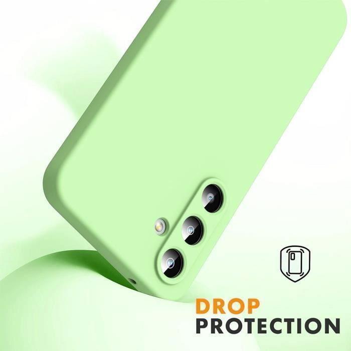 Case - Booling - for Samsung Galaxy A55 5G - Ultra Thin Silicone - Shockproof - Green - 2 Tempered Glass