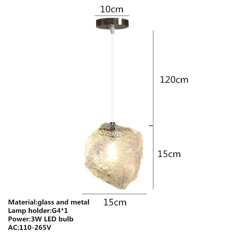 Nordic Lava Ice Chandelier INS Popular Glass Bedside Light Indoor Living Room Dining Hall Bar Cafe Kitchen Creative Hanging Lamp