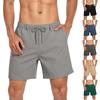 Men's Solid Color Drawstring Elastic Waist Athletic Casual Quick Dry Lightweight Breathable Shorts for Outdoor Sports and Daily Wear