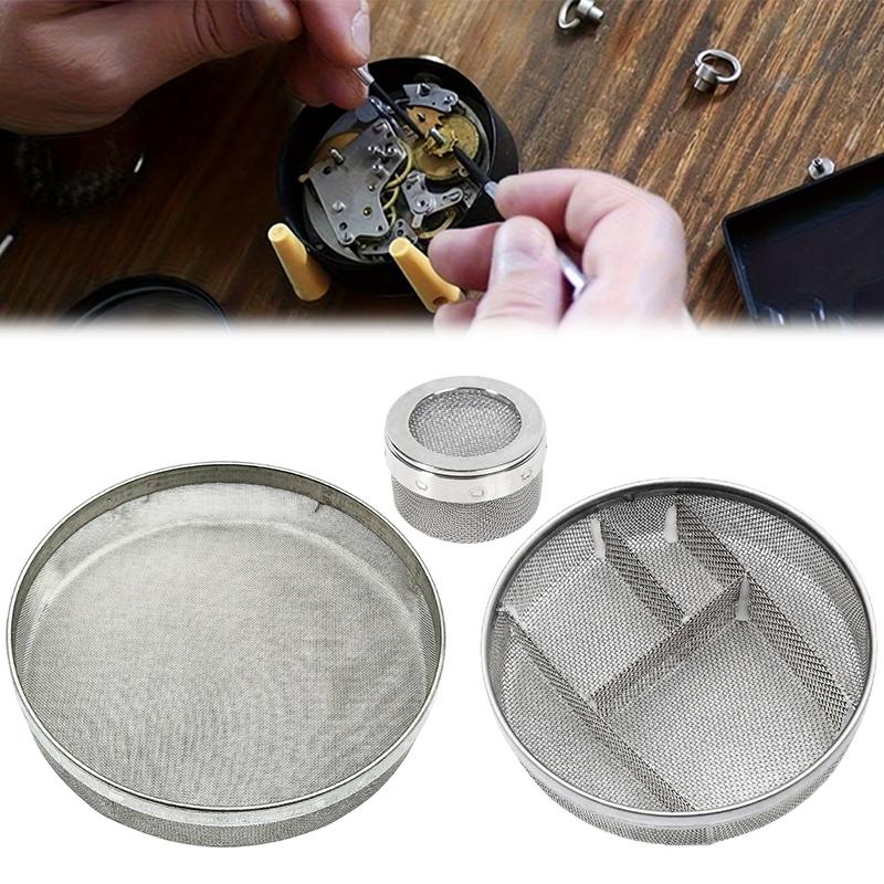 Stainless Steel Watch Parts Cleaner Mesh Baskets Repair Oil Net Jewelry Repair Tray Multi-Size Ultrasonic Cleaning Basket