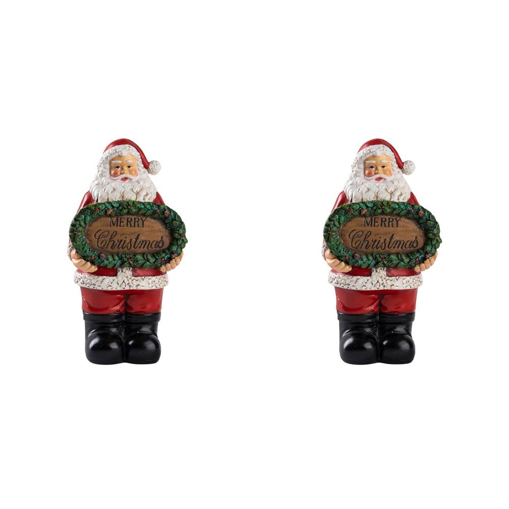 Santa Claus Statue Christmas Home Decor Multi-Purpose Lovely Christmas Figurine Ornament for Holiday Party & Festive Table Decor