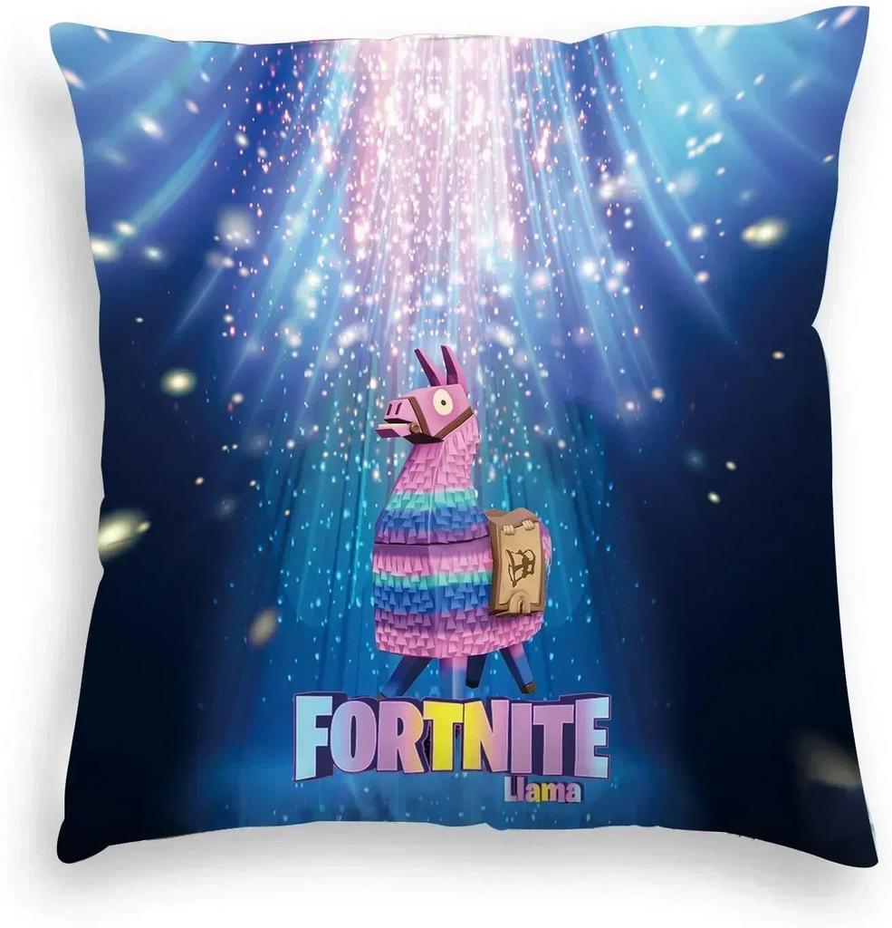 Fortnite Cushion Cover Plush Anime Pillowcase Plush Pillow Cases Home Decoration Pillow Cover for Sofa Bed Chair Living Room