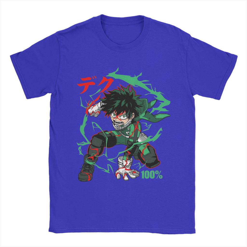 Crazy My Hero Academia Midoriya Izuku TShirts Men O Neck Pure Cotton T Shirt  Short Sleeve Tee Shirt Plus Size Clothes