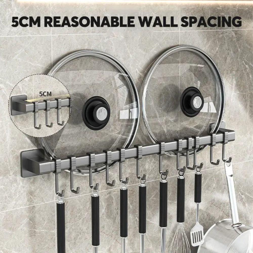 Adjustable Kitchen Hook Wall Mounted Hanging Rod New Storage Rack  Kitchen Utensils
