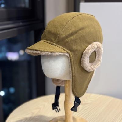 New Winter Velvet Ear Protection Hat for Riding Electric Bikes To Keep Warm Lei Feng Hat for Students Men and Women Warm Duck Tongue Pilot Hat