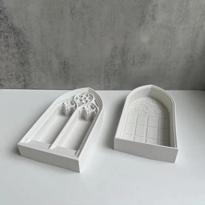 Church Window Crystal Epoxy Resin Mold Cabinet Storage Box Silicone Mould for Jewelry Display Holder Tray DIY Dish Mold