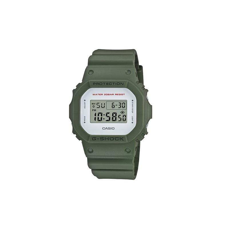 

Casio CASIOG-SHOCK series fashionable street classic small square LCD display small square watch waterproof quartz movement resin strap DW-5600M-3 белый