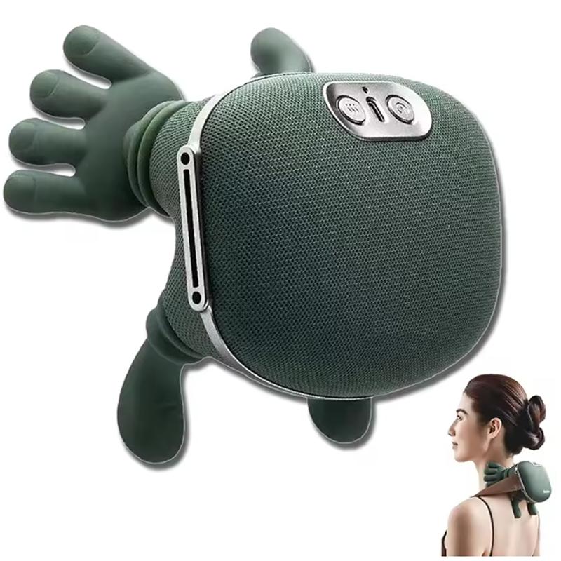 

New Electric Bionic Neck Shoulder Massager with Heated Back 3-Level Kneading Modes Muscle Therapy Pillow for Neck Waist Leg Body зелений