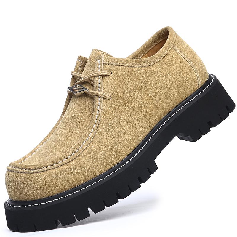 

Fashion Casual thick soled men s shoes Comfortable and classic style Office or business work Luxury shoes genuine leather Suit derby 44