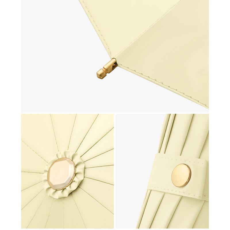 Luxury 16 Ribs Color Coating Umbrella Anti UV Girl Paraguas Sun Umbrella Rain Windproof 3 Folding Portable Umbrellas For Women