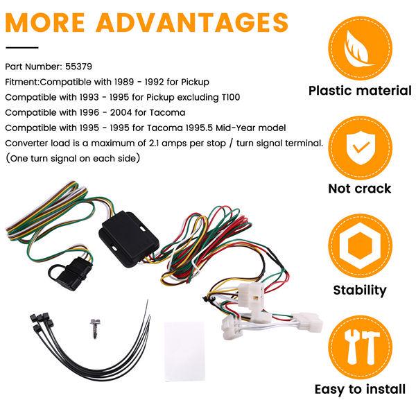 4-Pin Trailer Wiring Harness for '89-'92 Toyota Pickup & '95-'04 Tacoma