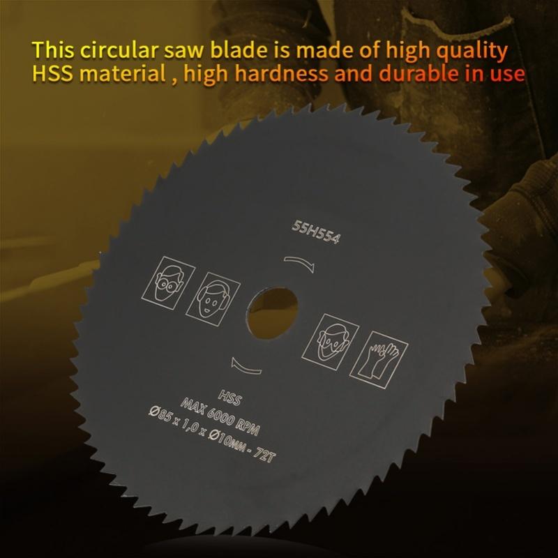 85mm*10mm 72Z HSS Kreissägeblatt Trennscheibe Rad für Holz Metall