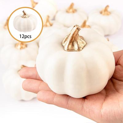 12x Artificial Pumpkins Decor Foam Realistic Photo Props Harvest Decorative for Mantel