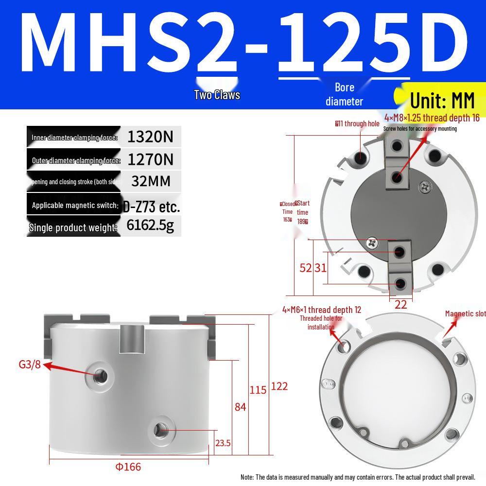 SMC Pneumatic Gripper Fingers: Two-Jaw, Three-Jaw, Four-Jaw MHS2/3/4-16D/25D/40D/50/63D