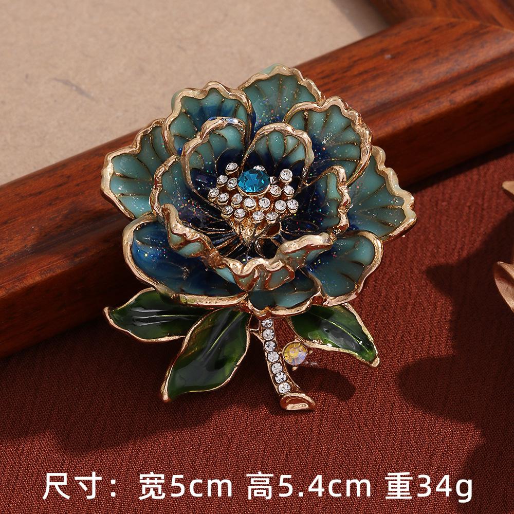 High-end Peony Brooch Female Premium Chinese Classical Brooch Pin Flower Cheongsam Hanfu Accessories