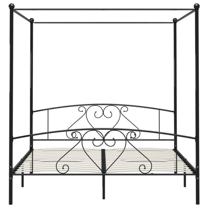 VidaXL Black Metal Canopy Bed Frames 200 X 200 Cm