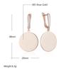 Fashion Glossy Dangle Earrings For Women  Rose Gold Color Simple Round Accessories High Quality Daily Fine Jewelry