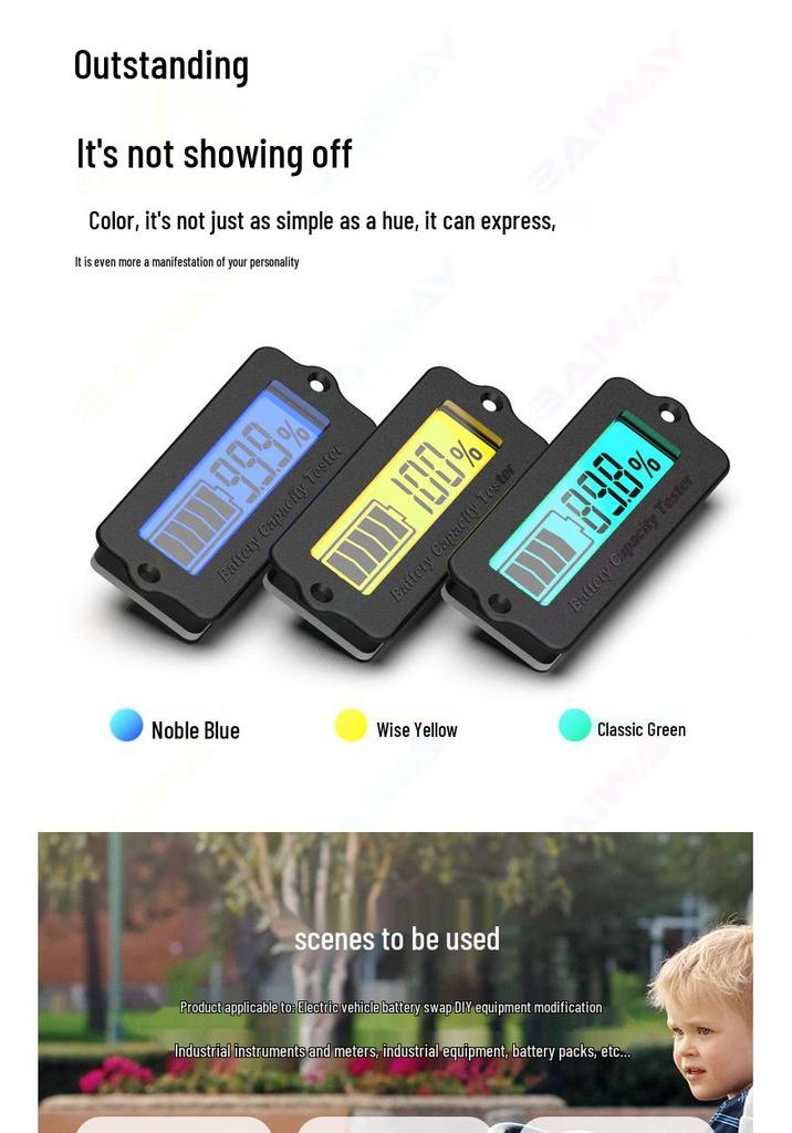 LY6W 12V Universal Battery Level Meter for Lead-Acid & Lithium Electric Scooters