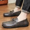 Fashion Flat Bottomed Anti Slip Comfort Low Top Loafers Lightweight Outdoor Driving Shoes Brand Business Office Men Leather Shoe