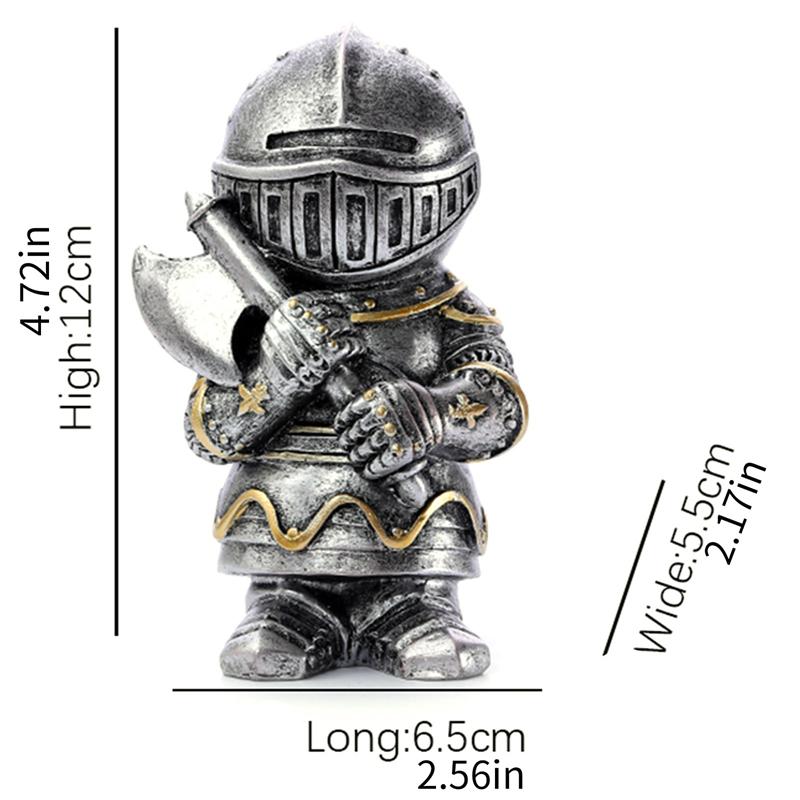 Trpasličí ozdoba socha venkovní dekorace dvora zahradní goblin voják rytíř stráž figurka brnění miniaturní socha dekorace