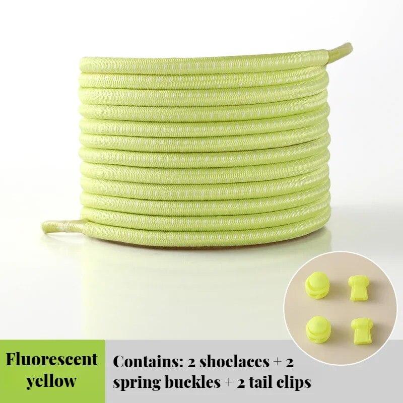 NEU Elastische Schnürsenkel Sneakers Qualitätsschloss Schnürsenkel Runde Tennisschnürsenkel ohne Krawatten Erwachsene Kinder Gummibänder für Schuhe 1Piar