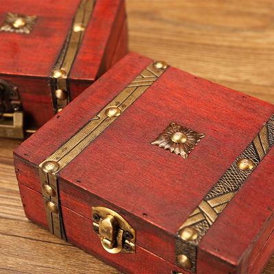 Retro Storage Box Jewelry Wood Wooden Lock Catch Organizer Sundries Storages Box