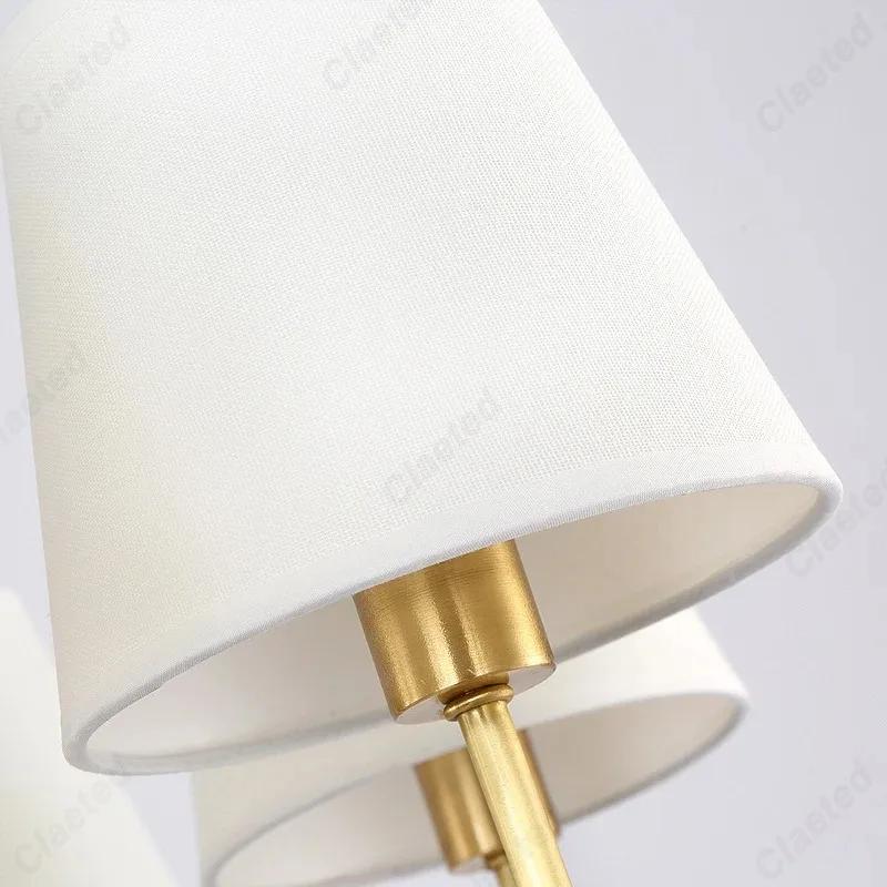 Simple LED Fabric Lampshade E14 Retro Wall Lamp Bedroom Bedside Lamp Home Living Room Corridor Balcony Hotel Decoration Lighting