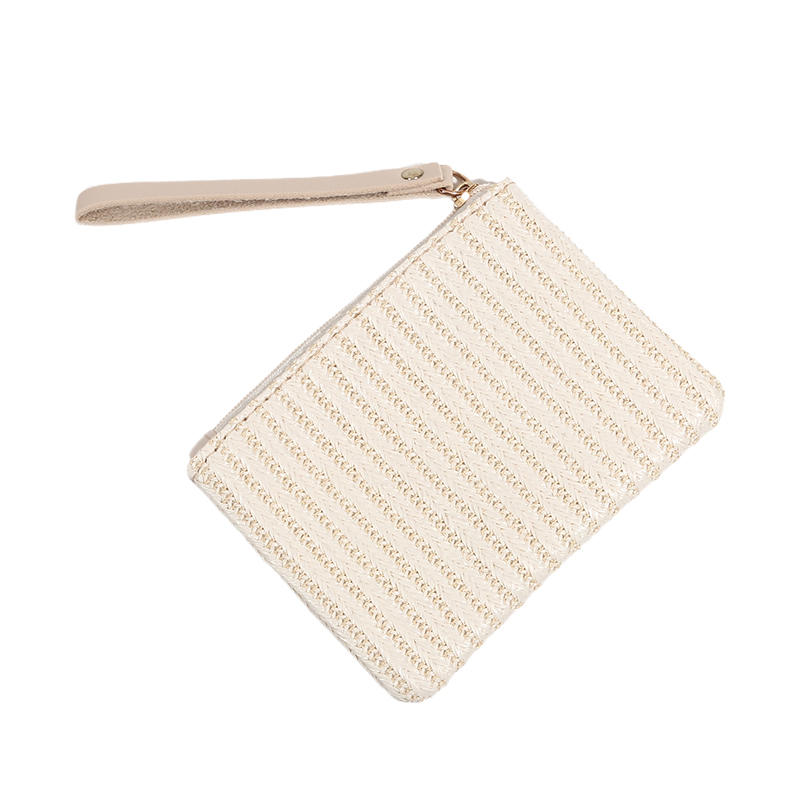 Women Girls Straw Clutch Purses Lightweight Summer Beach Mobile Phone Wallet Coin Change Pouch