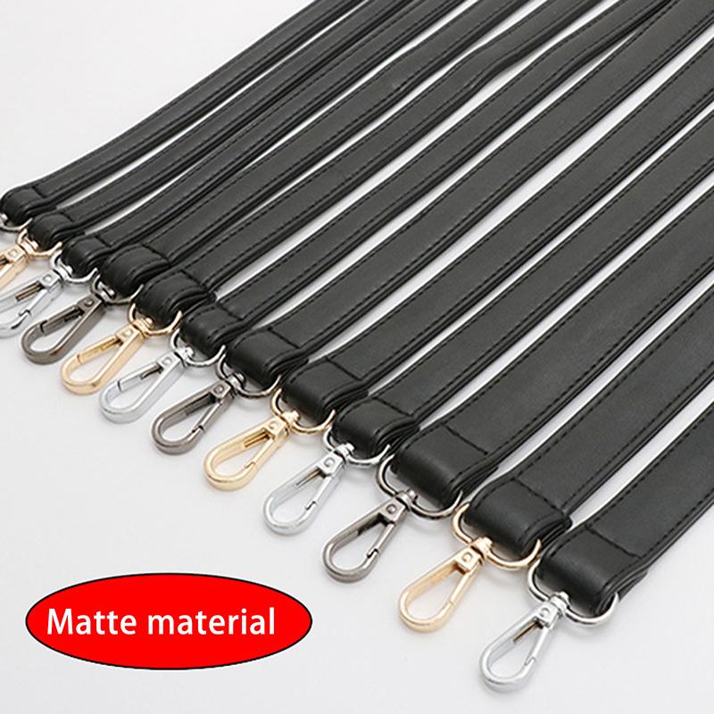 Bag Handle Belt Black Pu Lady Handbag Accessories With Snap Hook/Dog Hook 1.5Cm Width