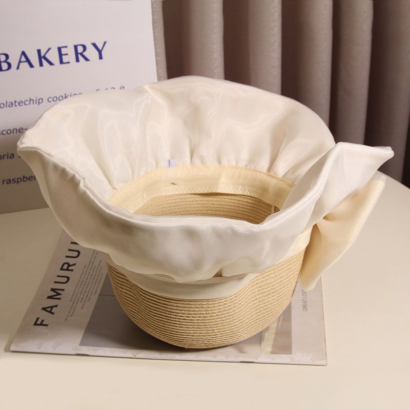 Bowknot Straw Hat Elegant Solid Color Sun Hats Style Summer Travel Beach Hats for Women