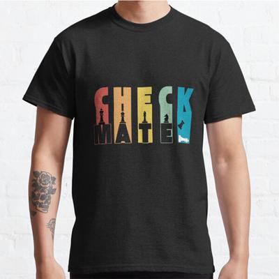 Plus Size S-3XL Checkmate Printed T-shirt  Men's Tops Fashion Clothes Tees