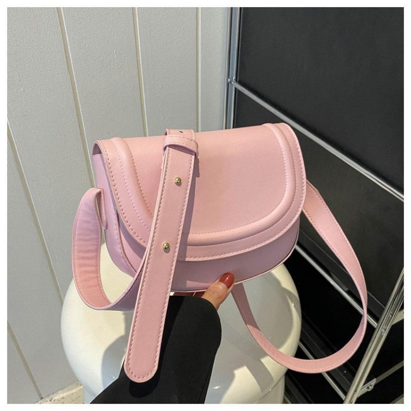 

Женская сумка через плечо новая ретро простая универсальная сумка с широким плечевым ремнем повседневная модная сумка-подмышка для девушки розовый