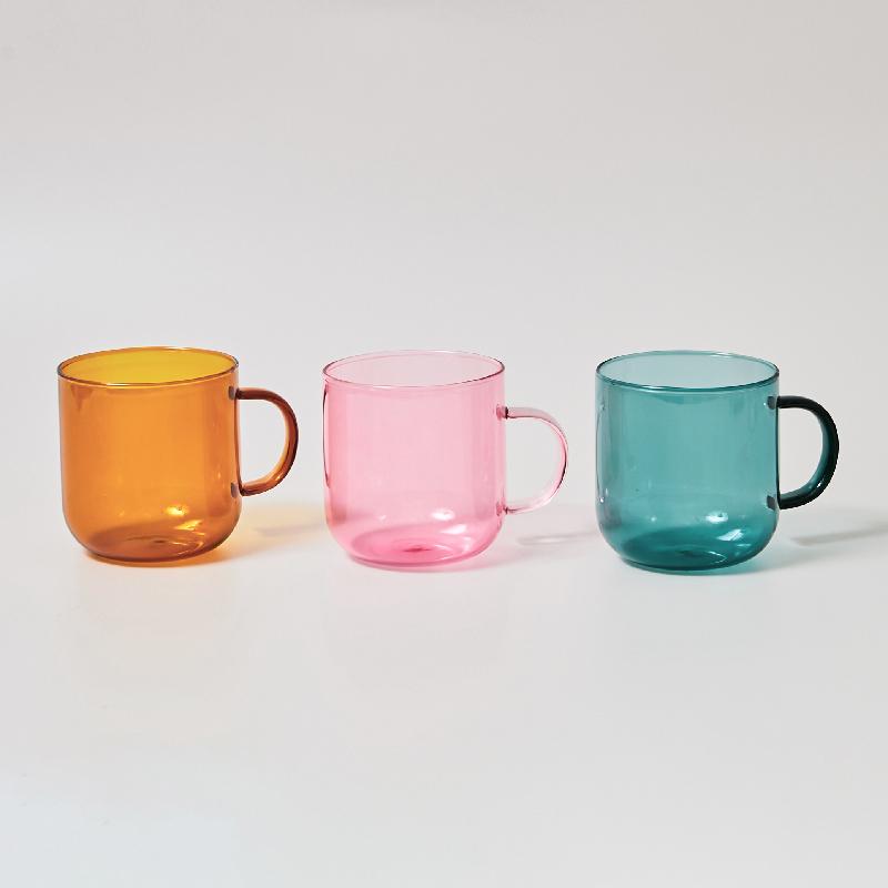 Varmebestandig glass Fargerike kaffeglass med hank Husholdningsmelk Frokostkopp Nordisk Moderne Krus Drikkeglass